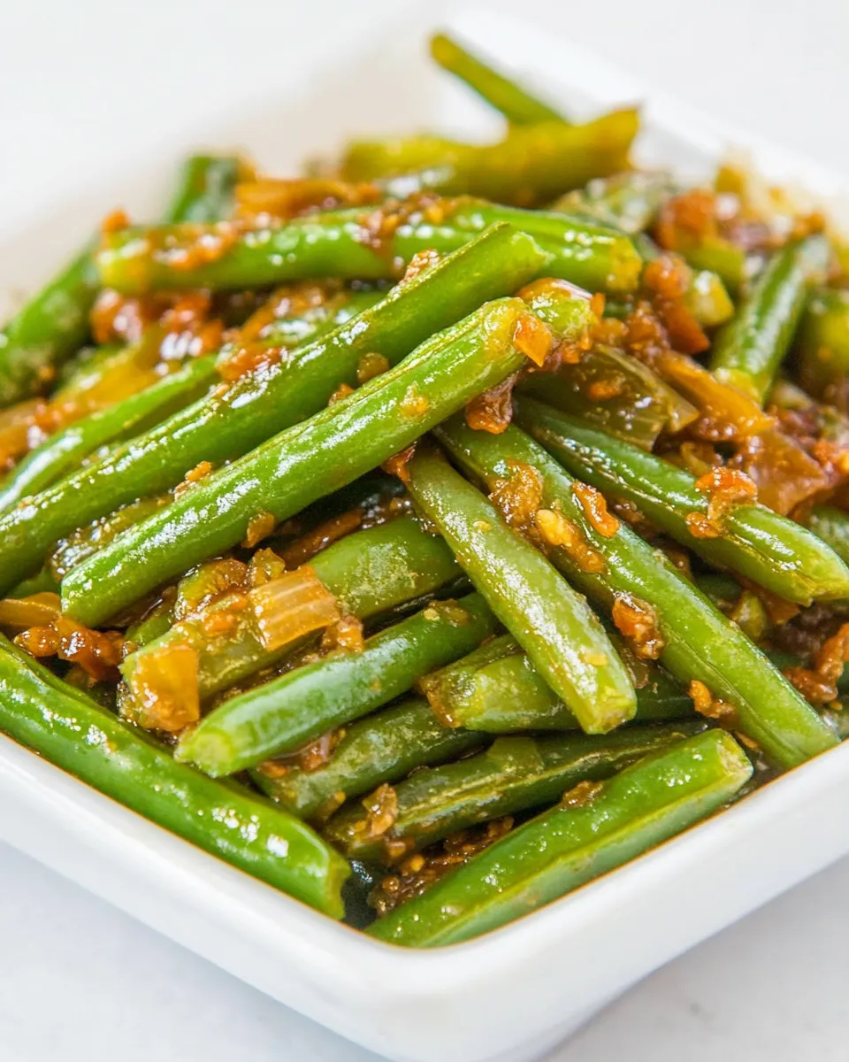 Delicious Green Bean Stir-Fry plate image