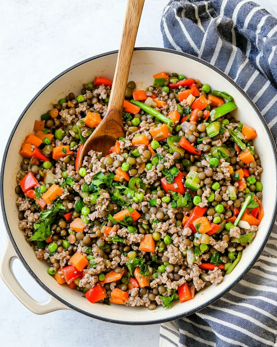 Easy Ground Beef and Lentil Skillet with Vegetables photo