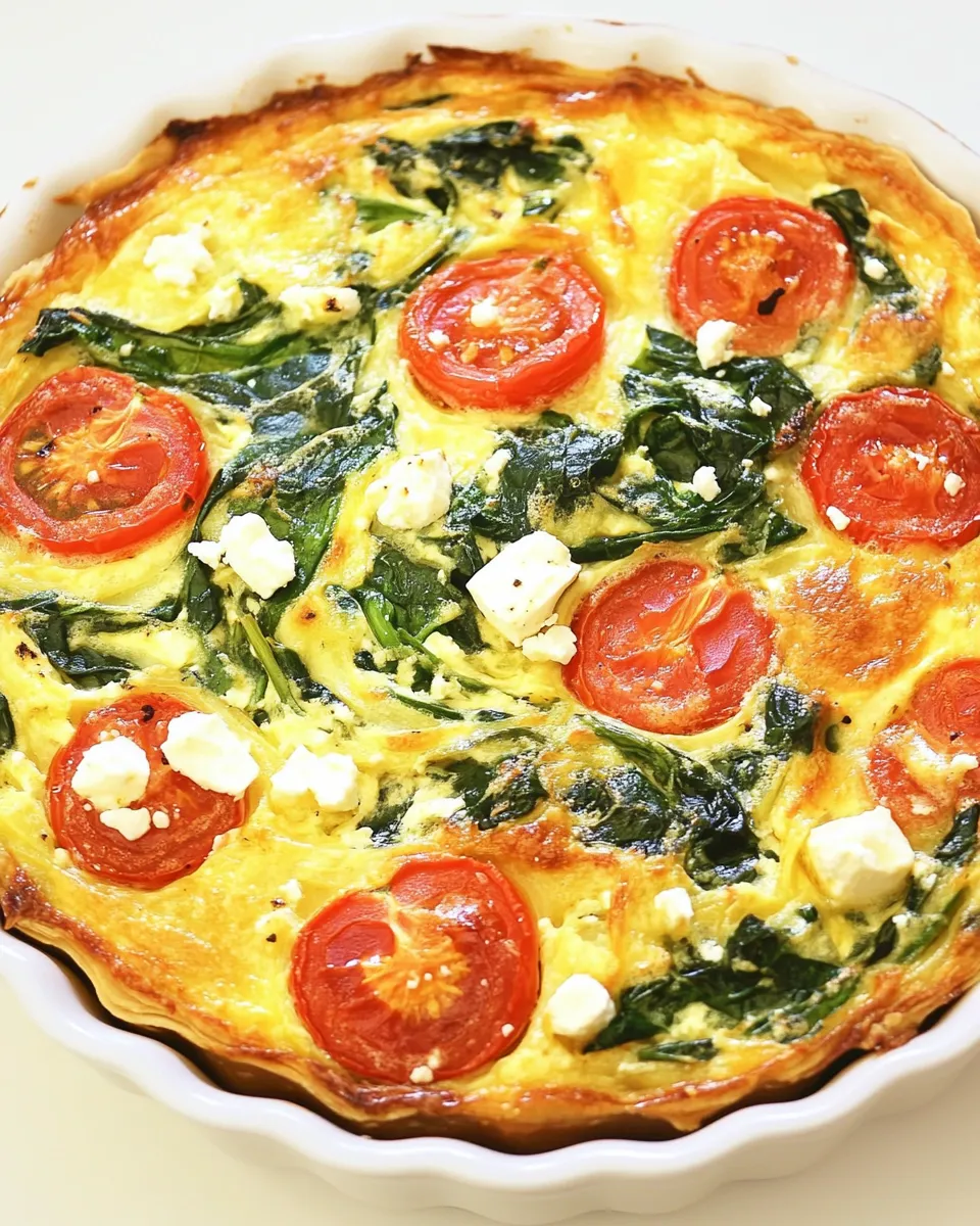 Classic Hashbrown, Spinach, Tomato and Feta Pie image