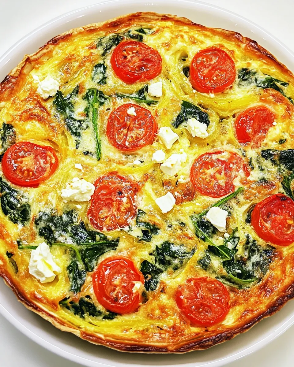 Easy Hashbrown, Spinach, Tomato and Feta Pie recipe photo