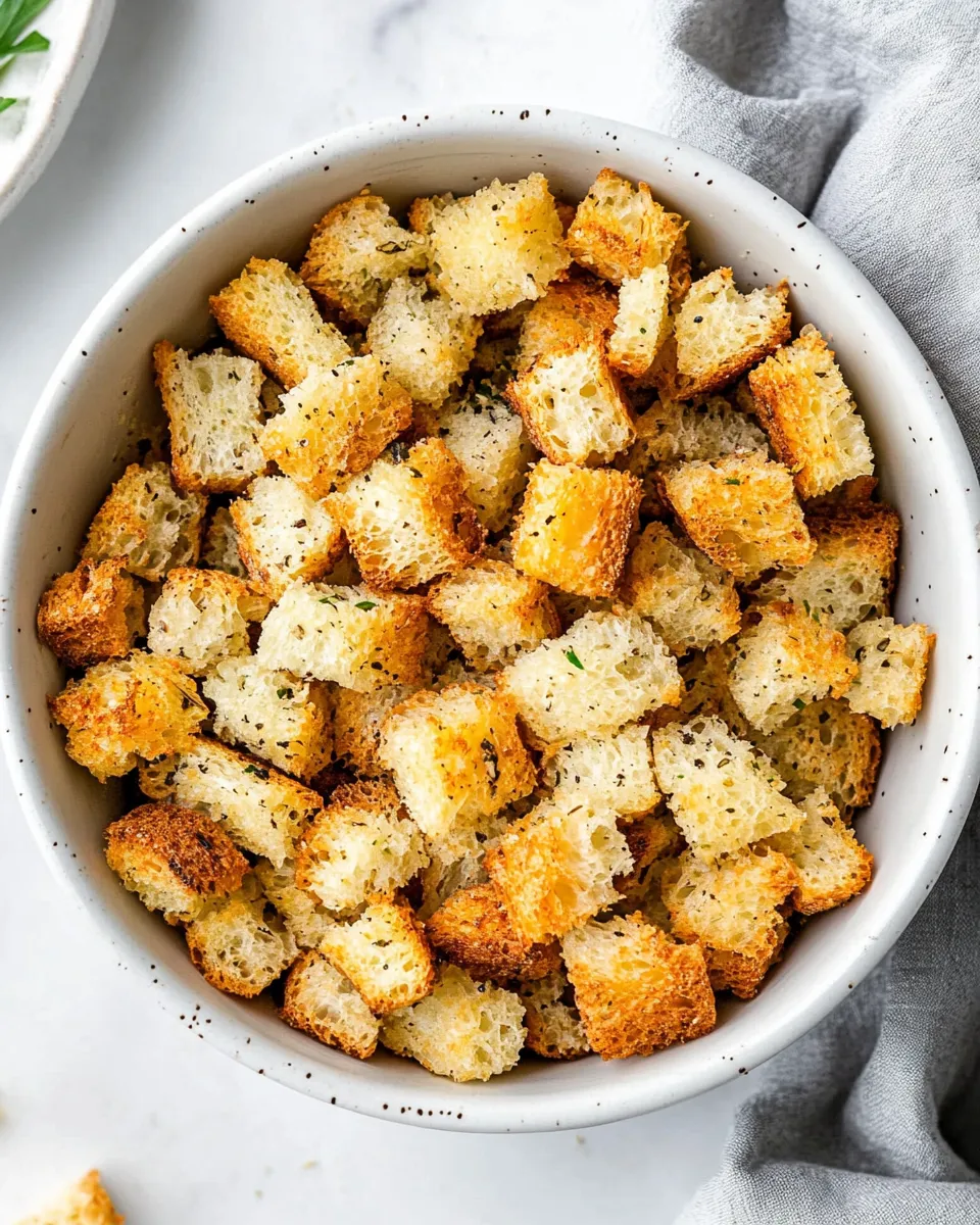 Easy Healthy Baked Homemade Croutons photo