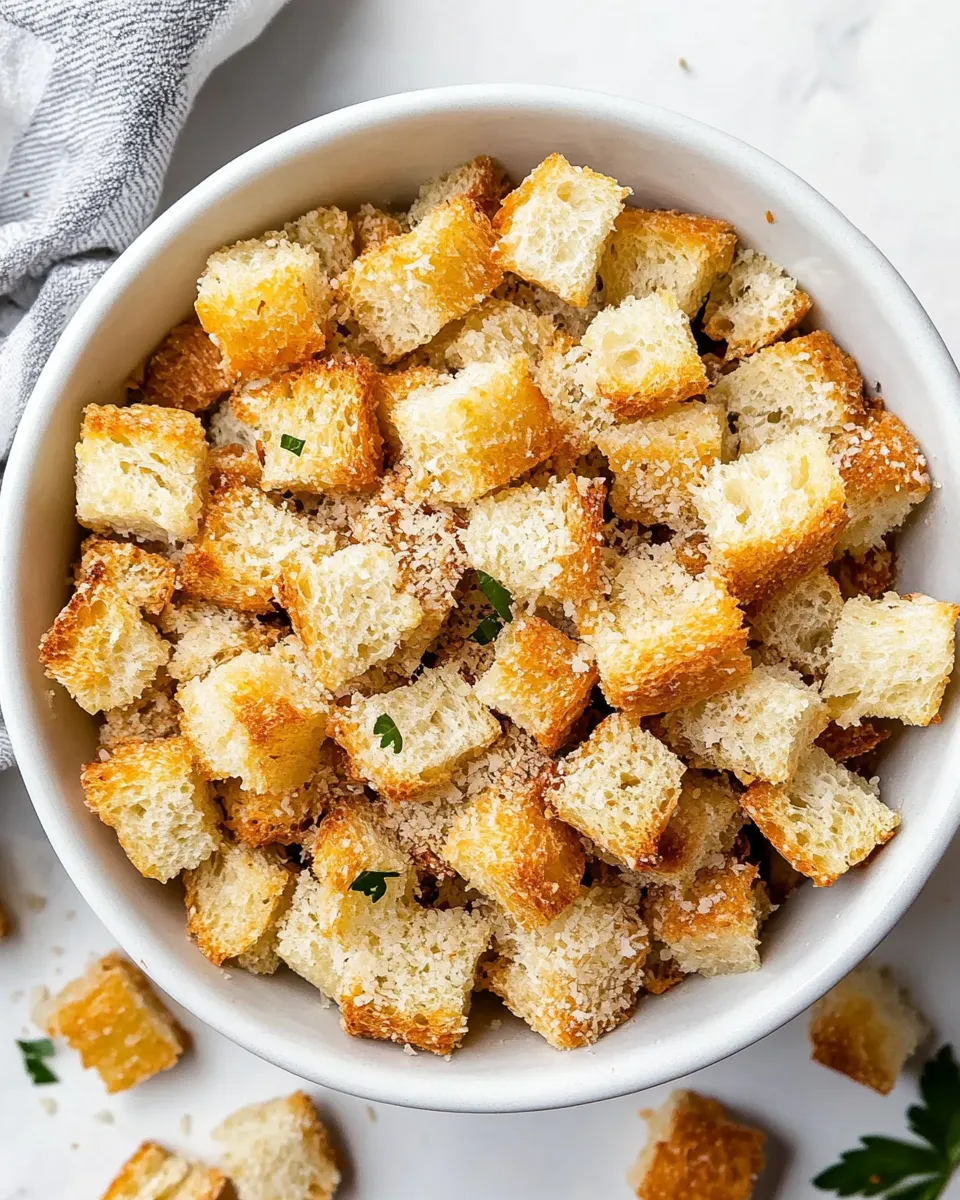 Classic Healthy Baked Homemade Croutons recipe photo