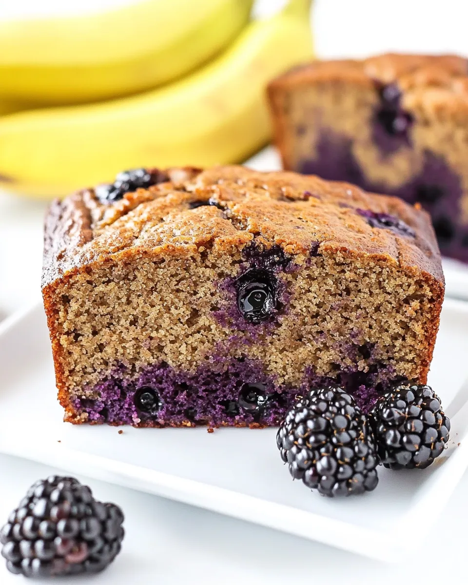 Homemade Healthy Blackberry Banana Bread photo
