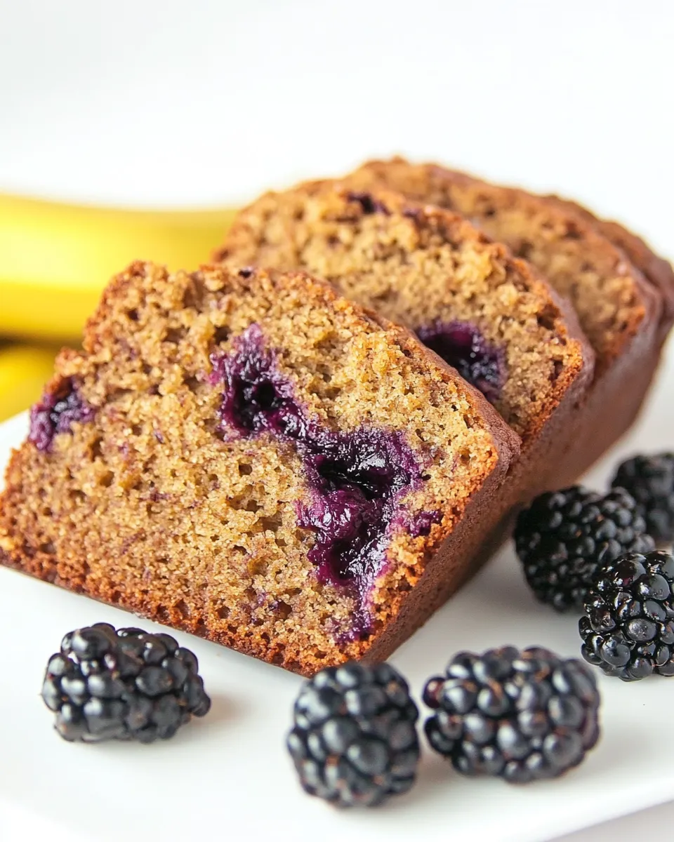 Delicious Healthy Blackberry Banana Bread image