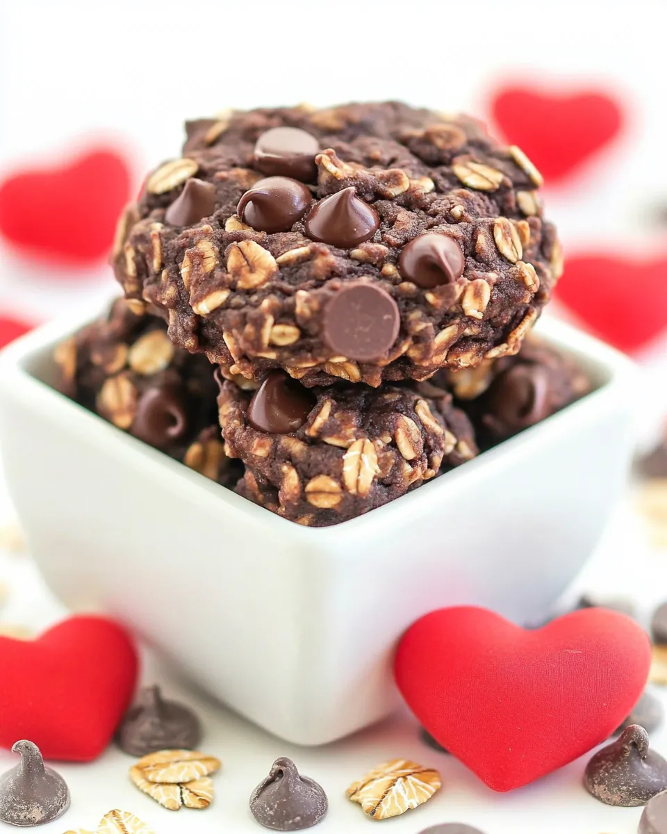 Easy Heart Healthier Chocolate Oatmeal Cookies food shot