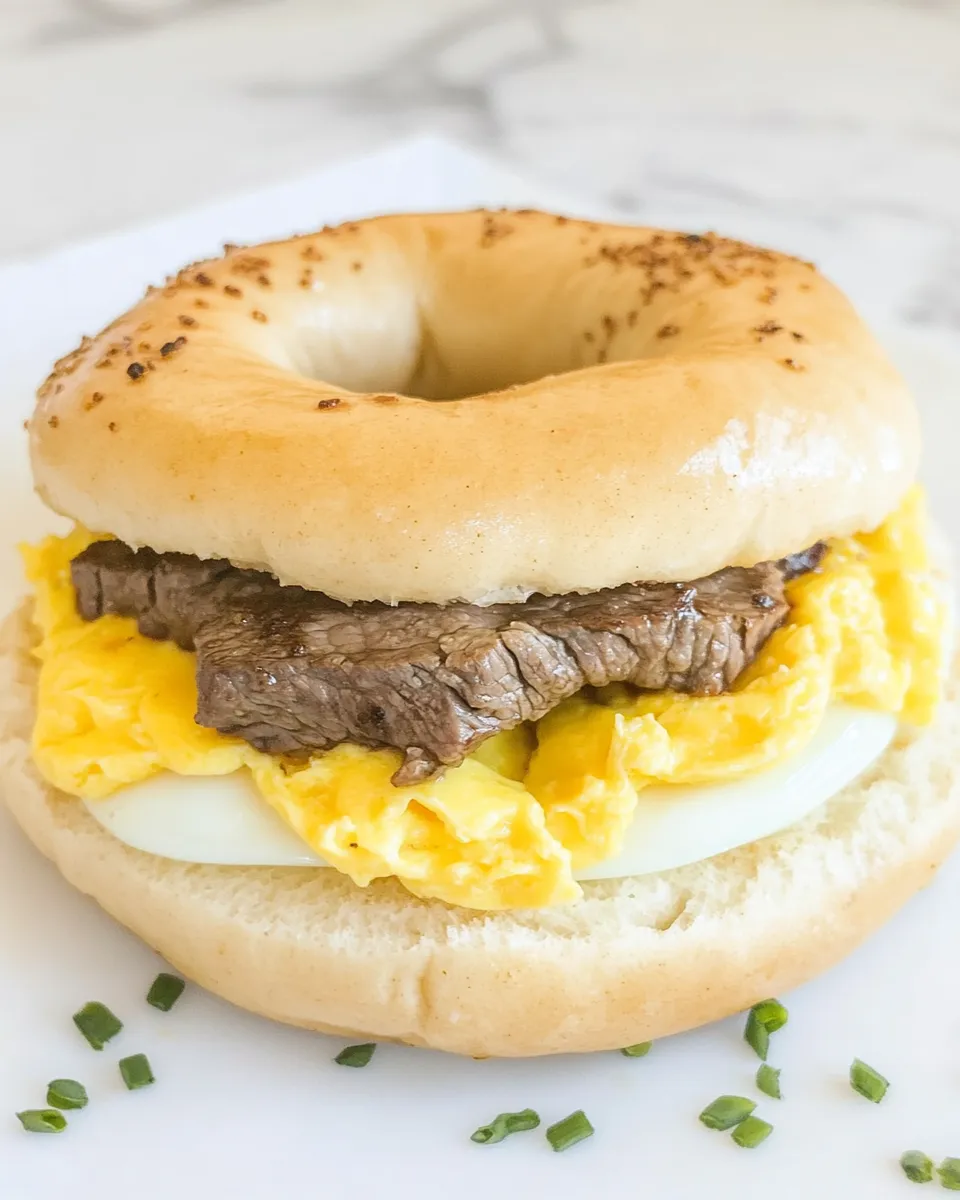 Easy Homemade McDonalds Steak Egg and Cheese Bagel: Breakfast Perfection recipe photo