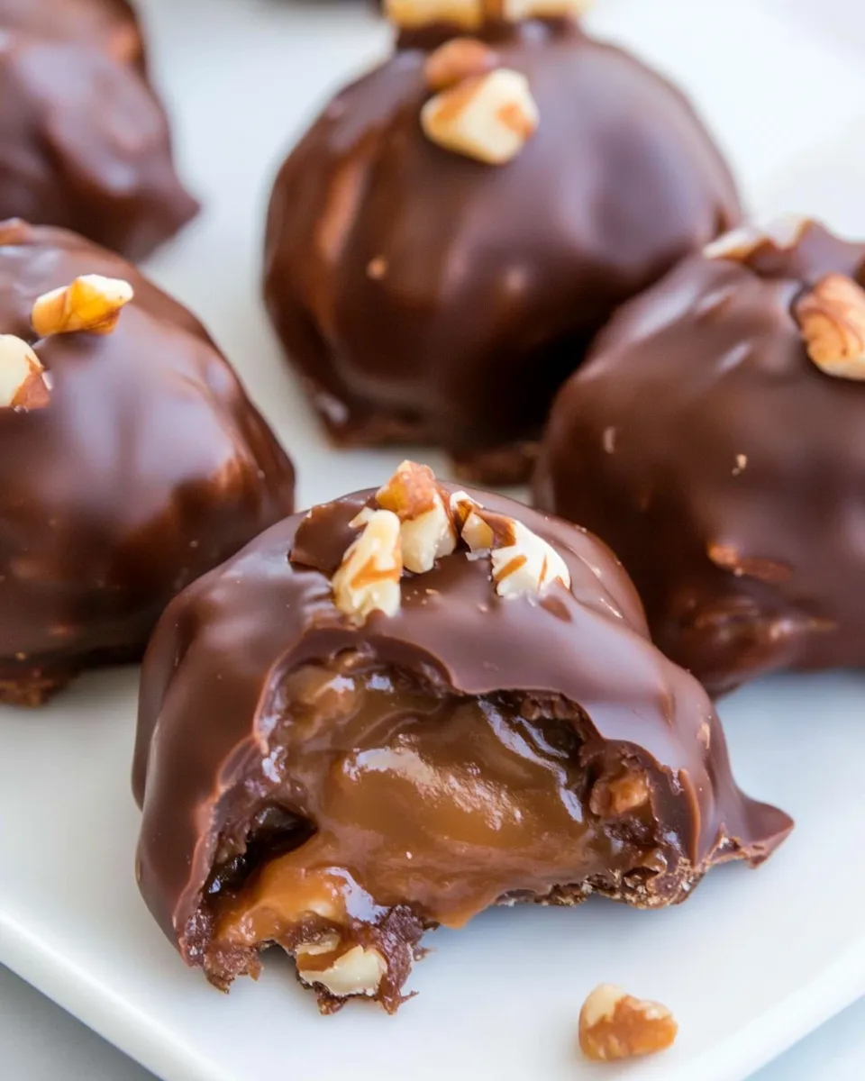 Sweet Homemade Turtles food shot