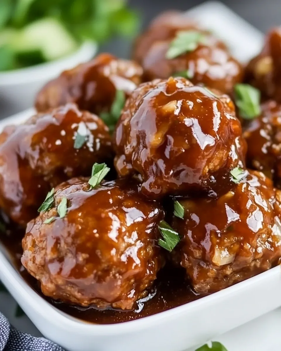 Delicious Honey BBQ Meatballs shot