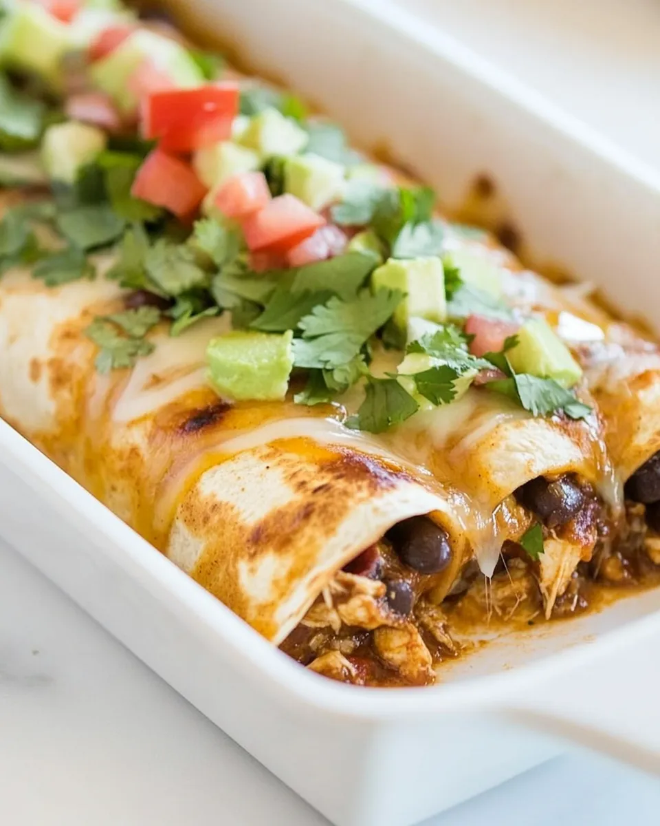 Delicious Honey Lime Chicken Enchiladas shot