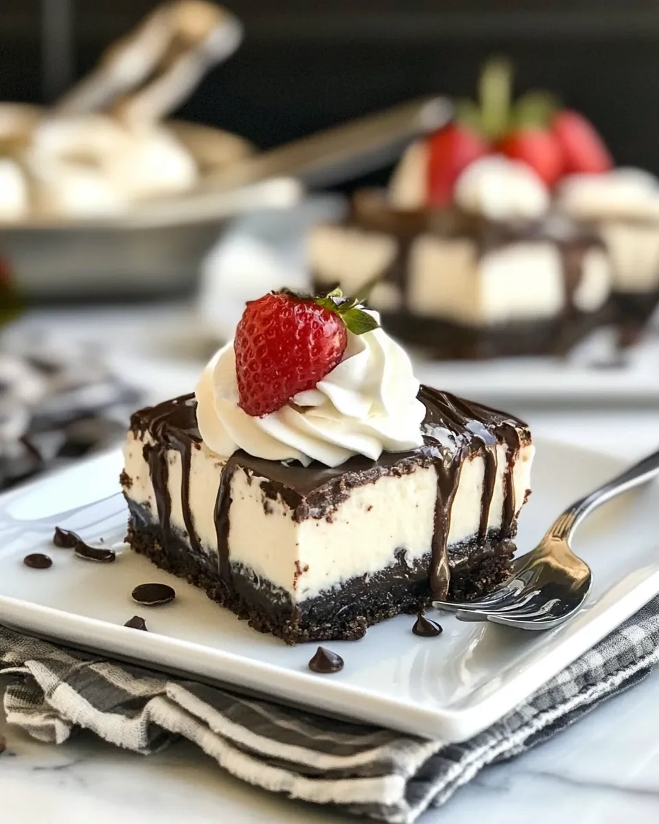 Classic Hot Fudge Cheesecake Bars image