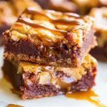 Delicious Hot Fudge and Salted Caramel Blondies recipe photo