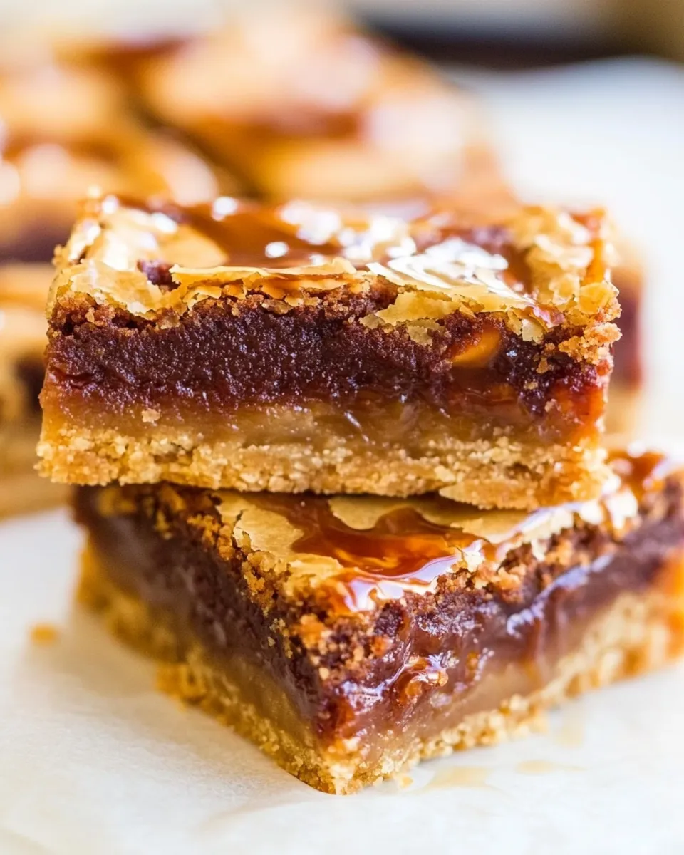 Classic Hot Fudge and Salted Caramel Blondies dish photo