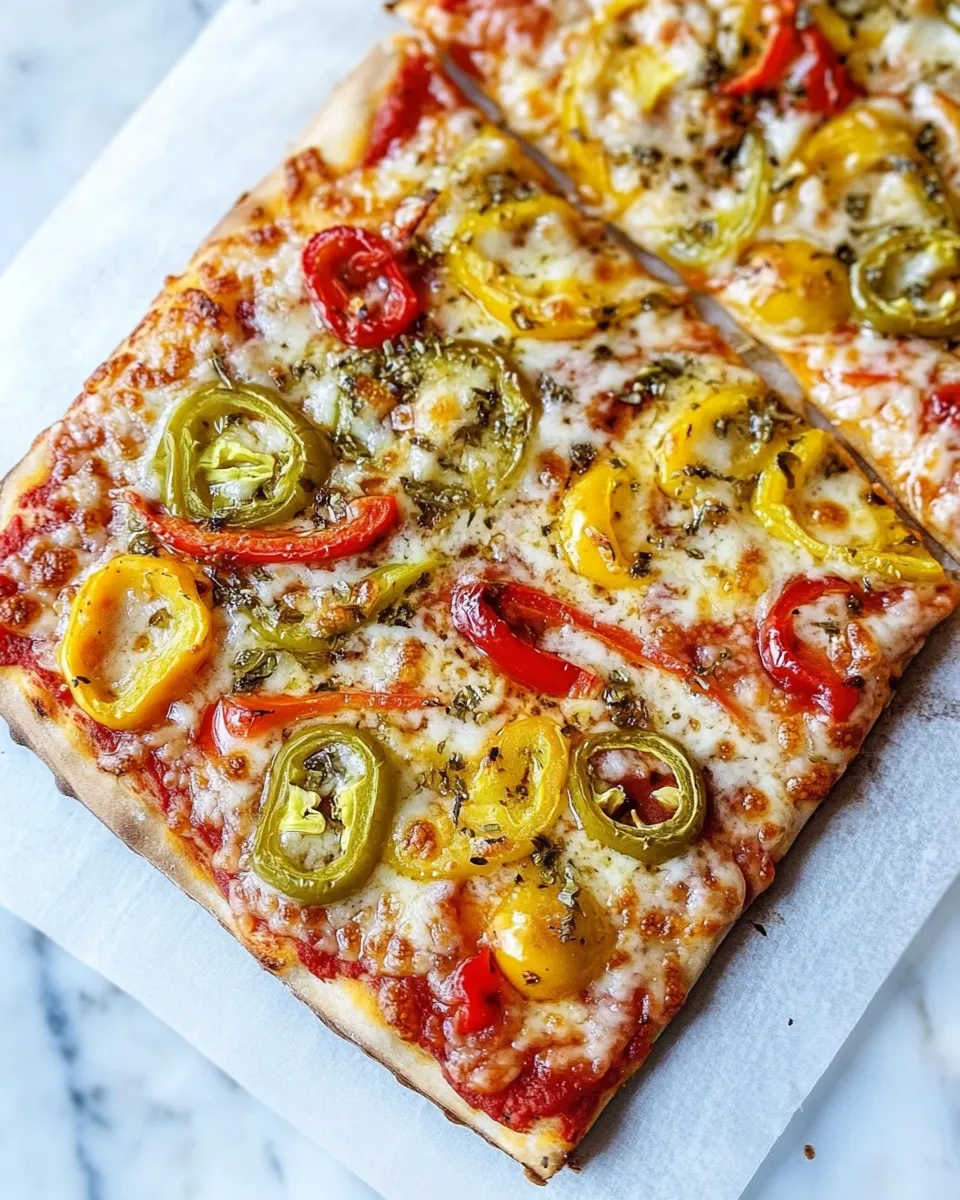Savory Hot and Sweet Triple Pepper Pizza. image