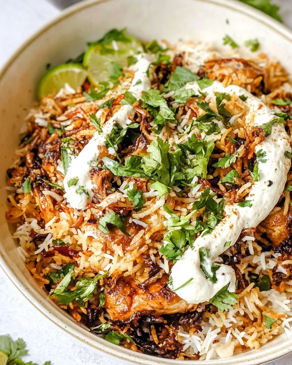 Easy How to Make Biryani Chicken food shot