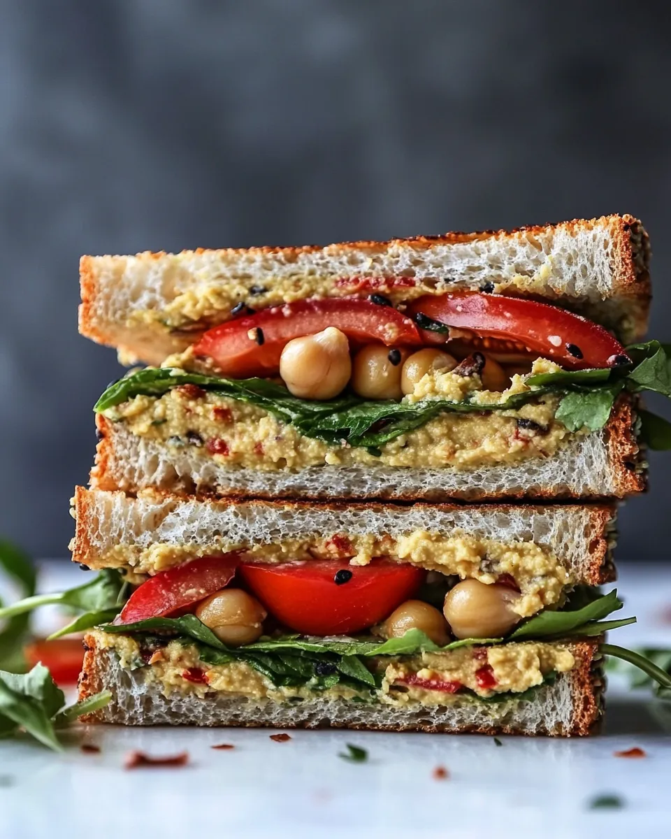 Classic Hummus Mashed Chickpea Sandwiches image