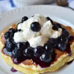 Homemade IHOP Blueberry Cannoli Pancakes Recipe Easy Restaurant Copycat photo