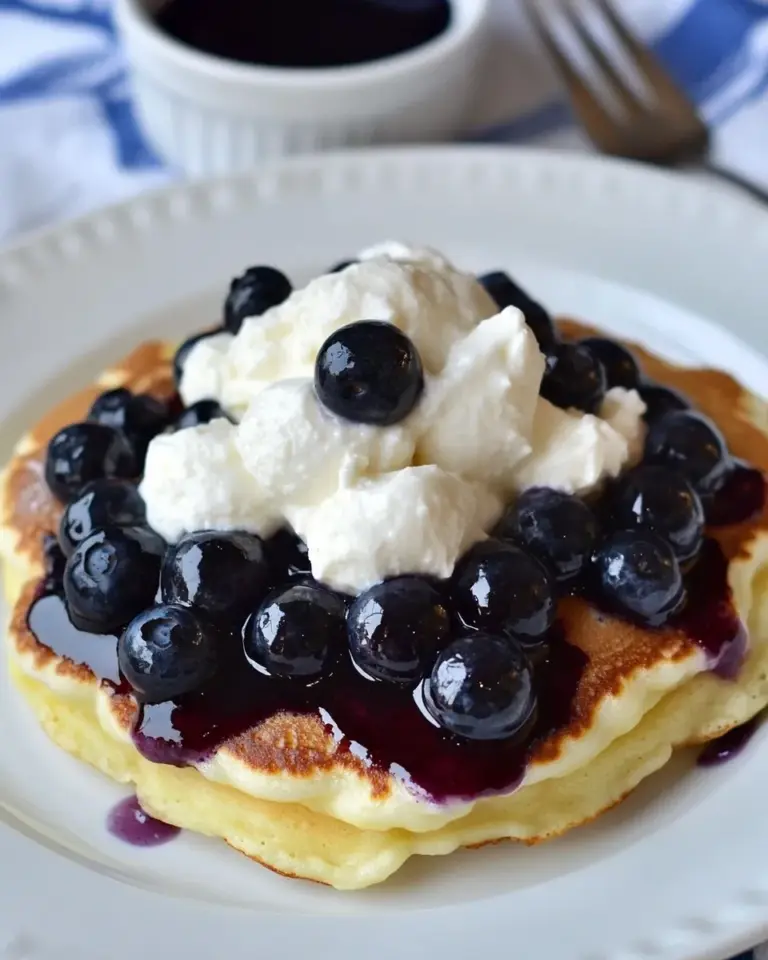 Homemade IHOP Blueberry Cannoli Pancakes Recipe Easy Restaurant Copycat photo