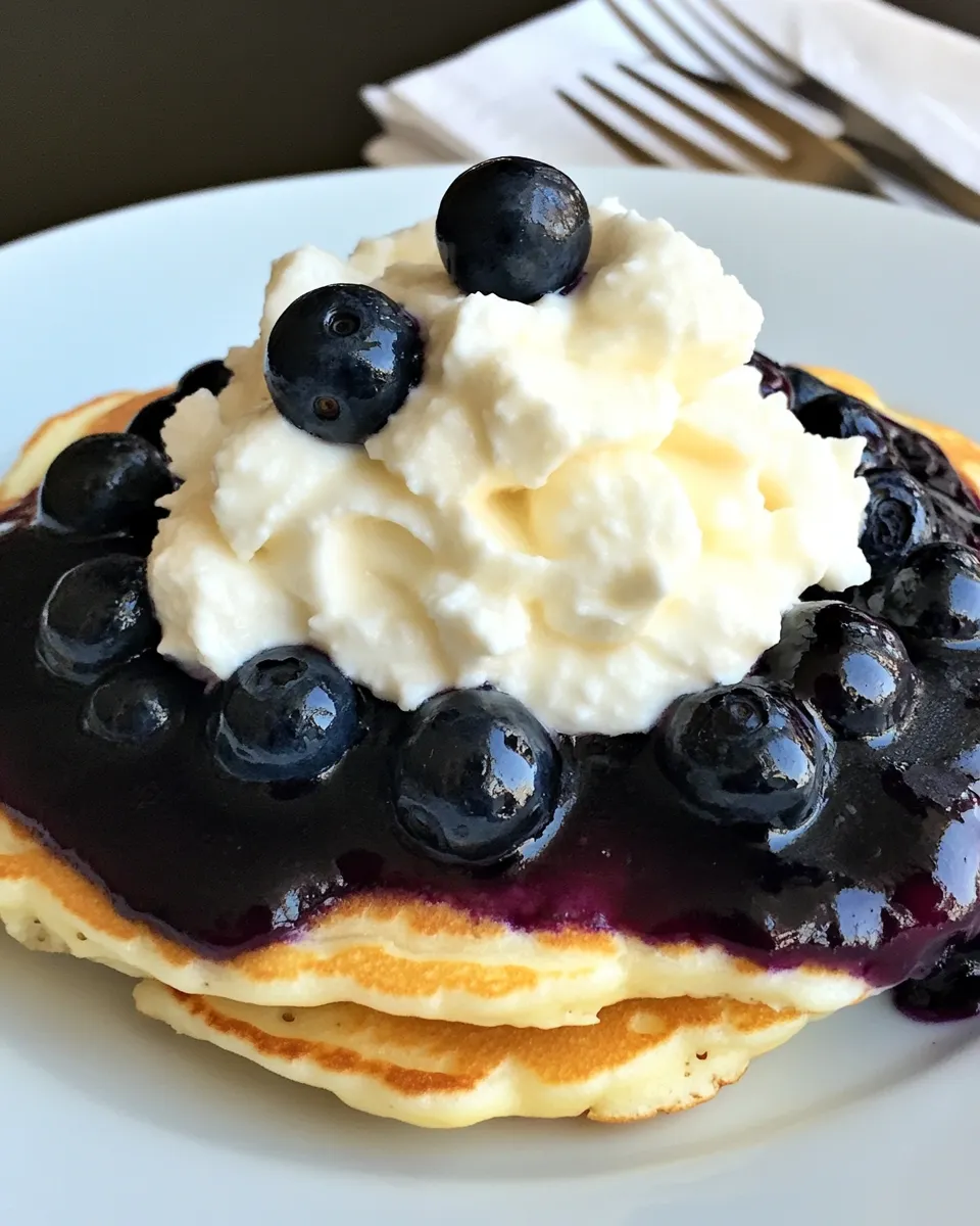 Classic IHOP Blueberry Cannoli Pancakes Recipe Easy Restaurant Copycat image