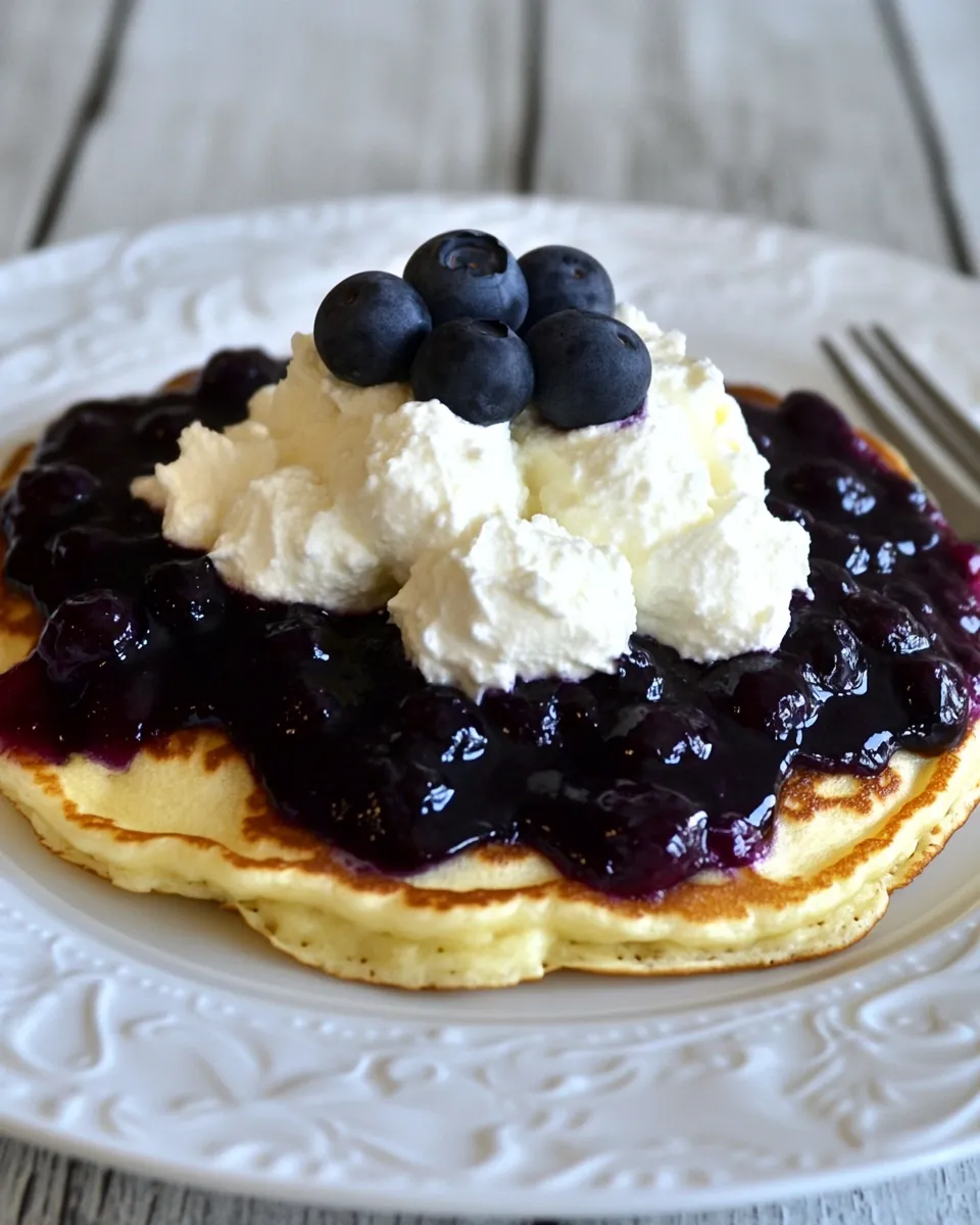 Easy IHOP Blueberry Cannoli Pancakes Recipe Easy Restaurant Copycat shot