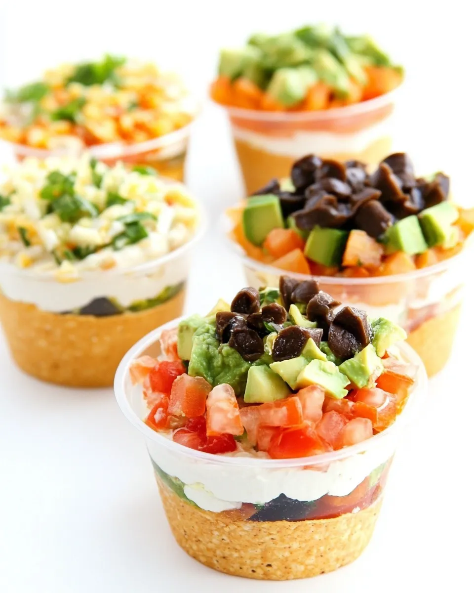 Homemade Individual Seven-Layer Dips photo