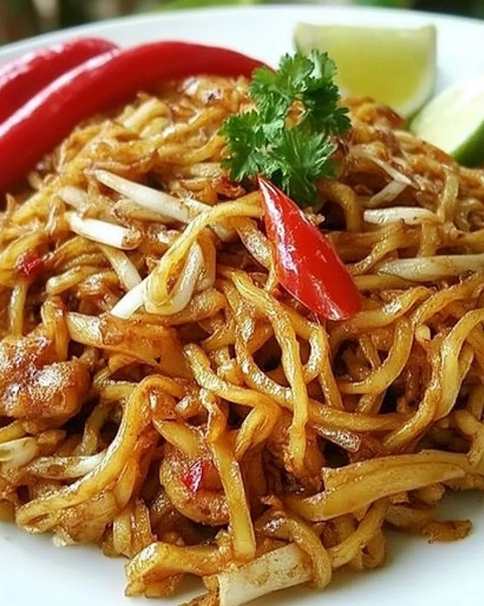 Homemade Indonesian Fried Noodles (Mie Goreng) photo