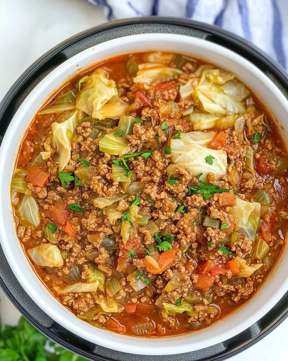 Homemade Instant Pot Cabbage Stew with Ground Beef photo