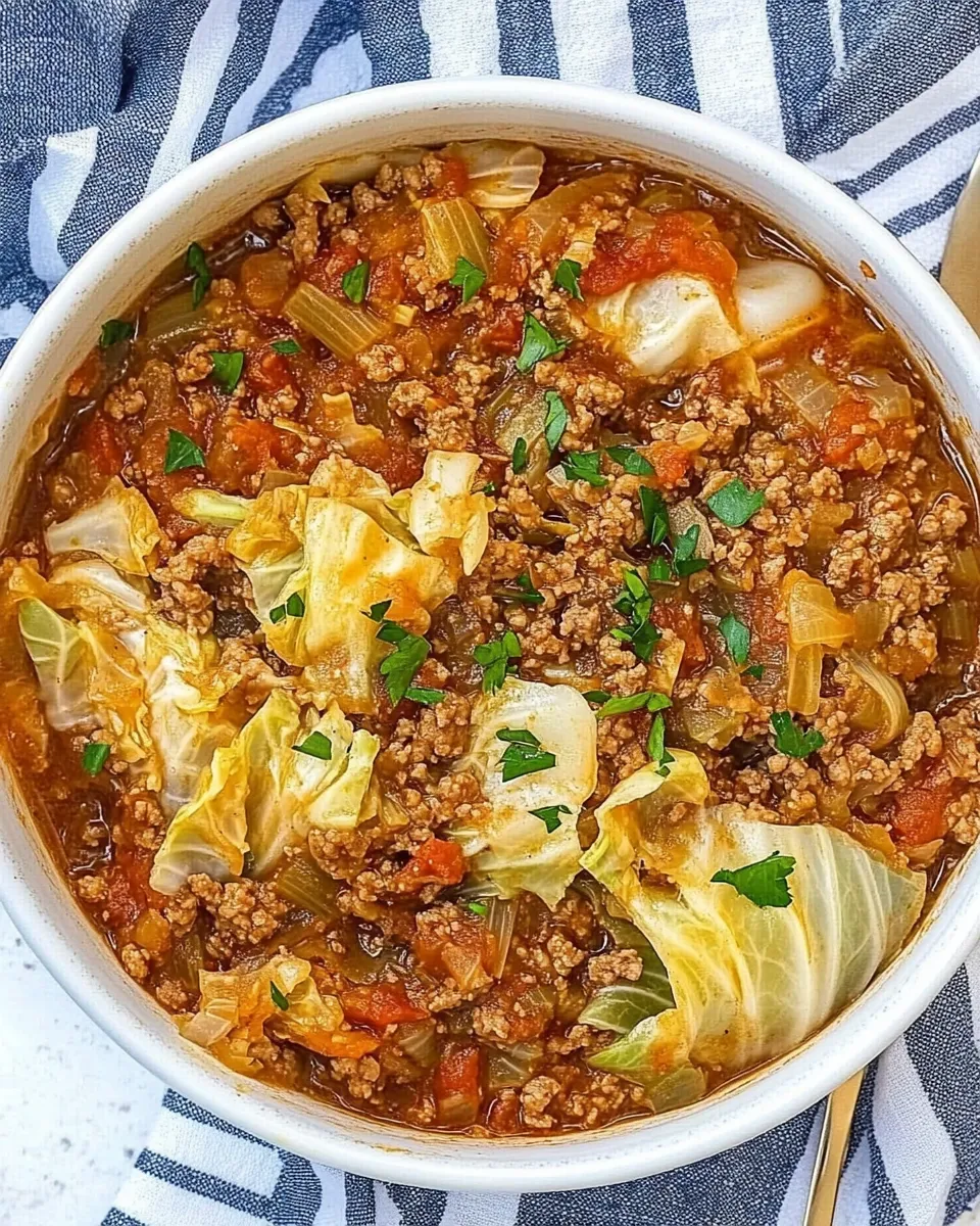 Easy Instant Pot Cabbage Stew with Ground Beef recipe photo