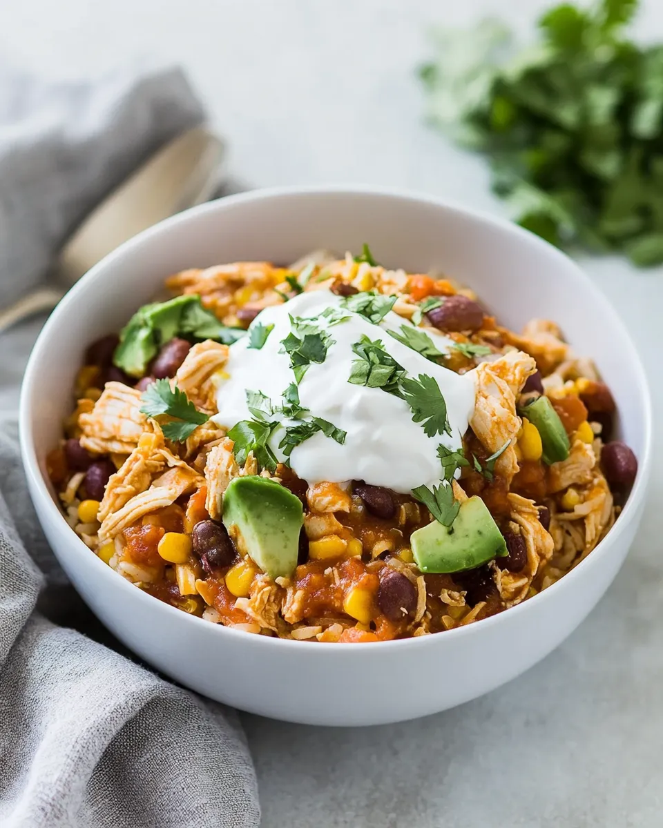 Healthy Instant Pot Chicken Taco Bowls dish photo