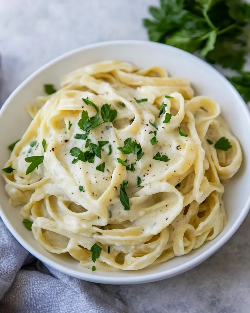 Homemade Instant Pot Skinny Fettuccine Alfredo photo