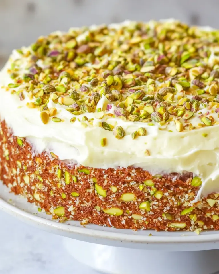 Homemade Italian Almond Pistachio Cake w/ Cream Cheese Frosting photo