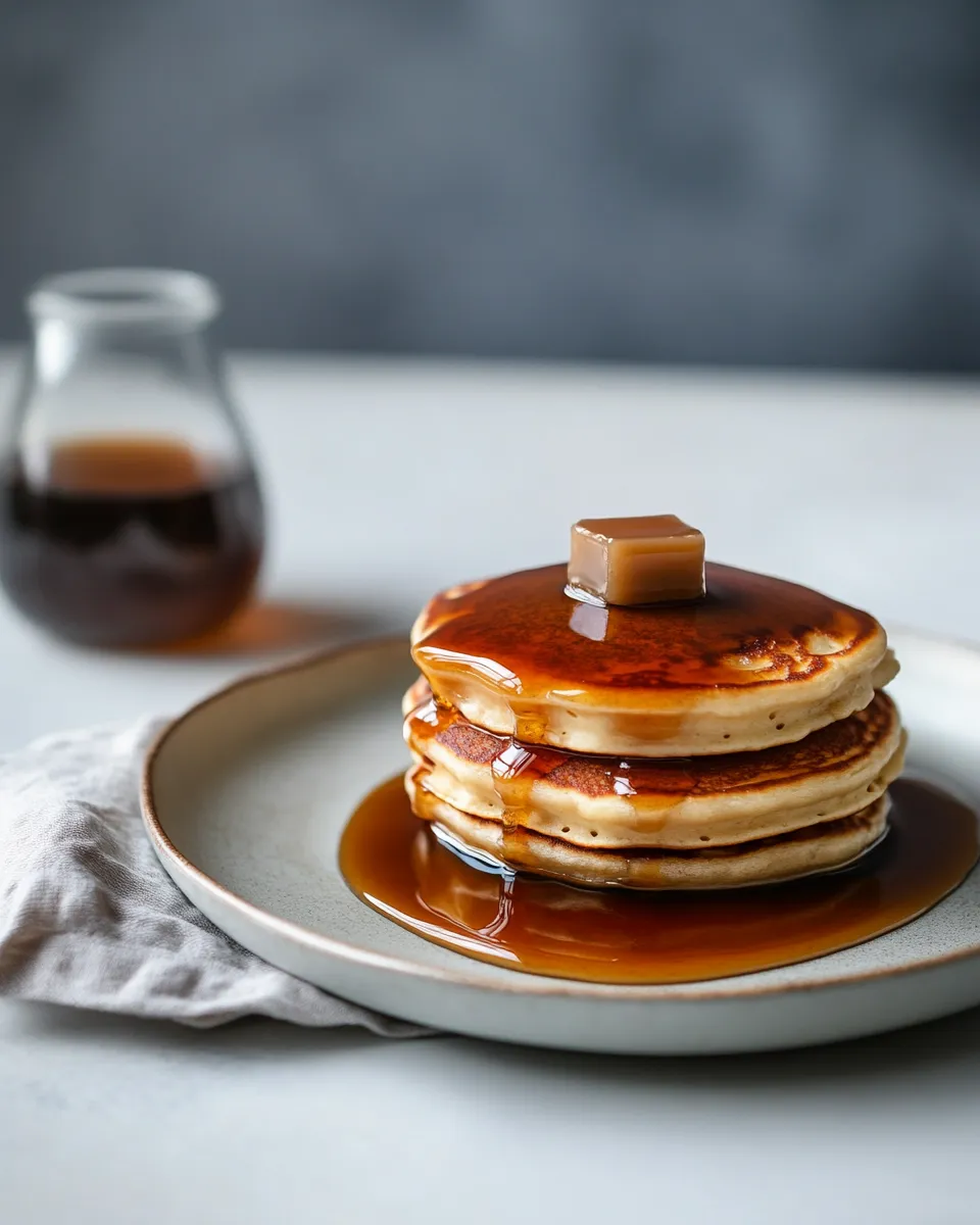 Delicious Japanese Souffl Pancakes with Maple, Honey & Miso Butter shot