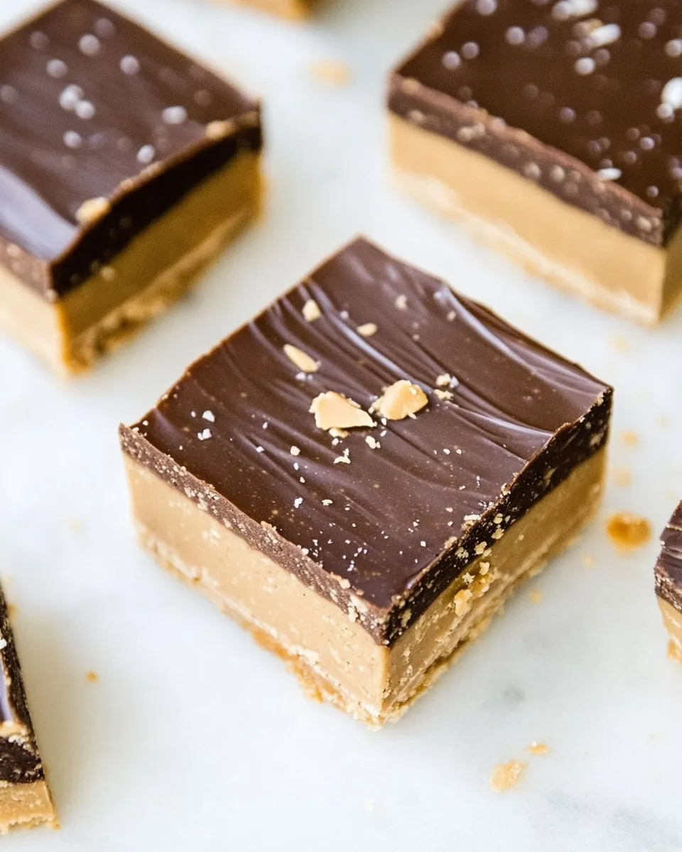 Quick Keto No-Bake Peanut Butter Bars shot