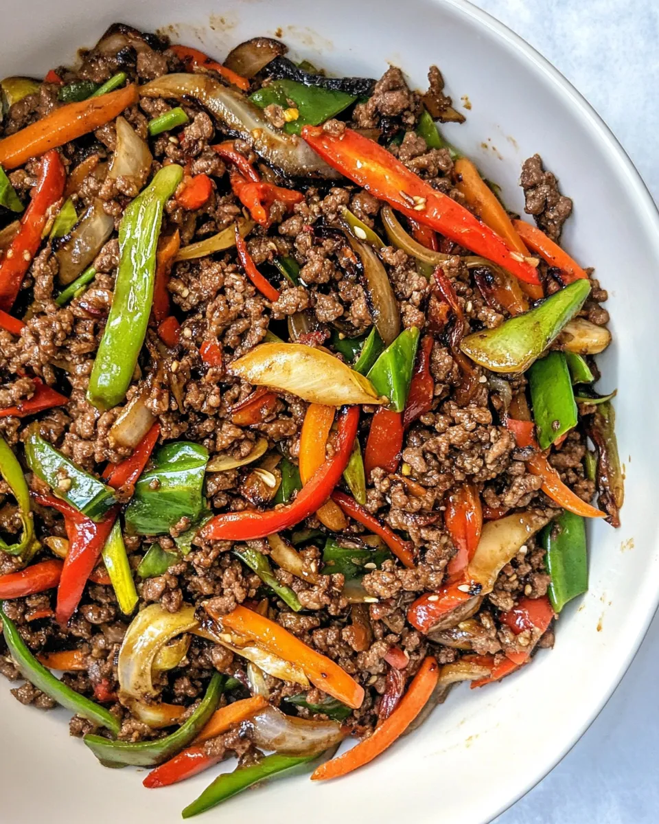 Quick Korean Ground Beef Stir-Fry shot