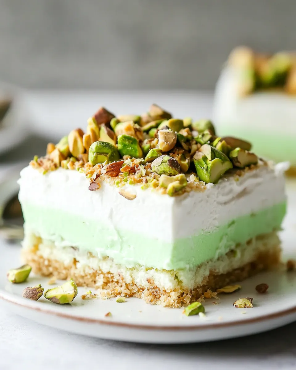 Homemade Layered Pistachio Dessert photo
