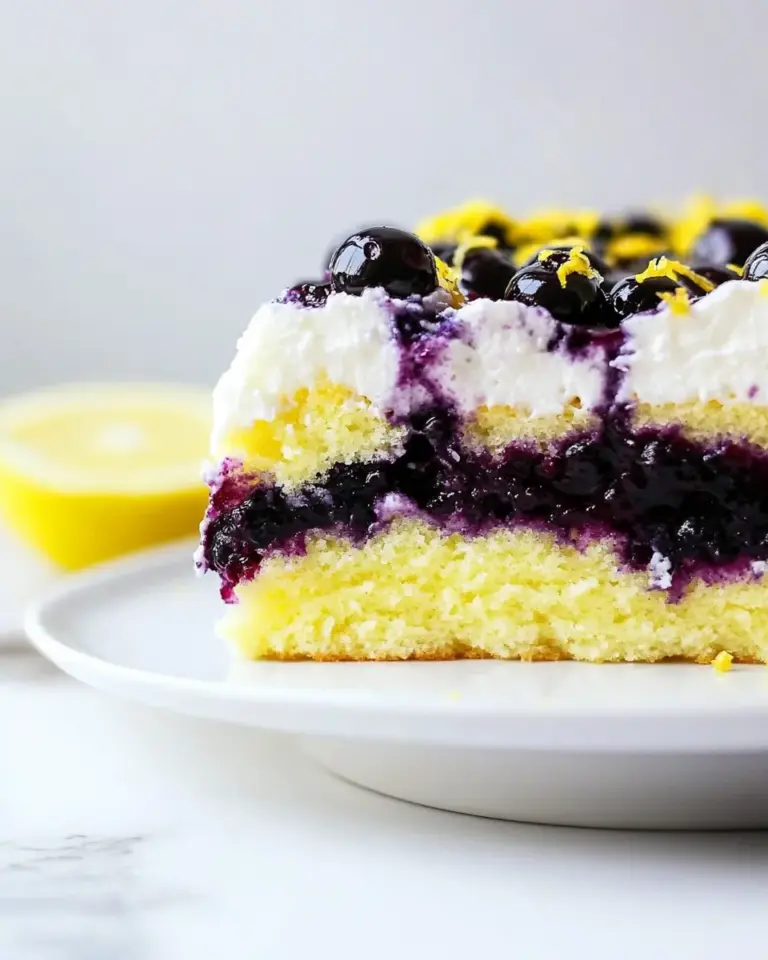 Homemade Lemon Blueberry Poke Cake photo