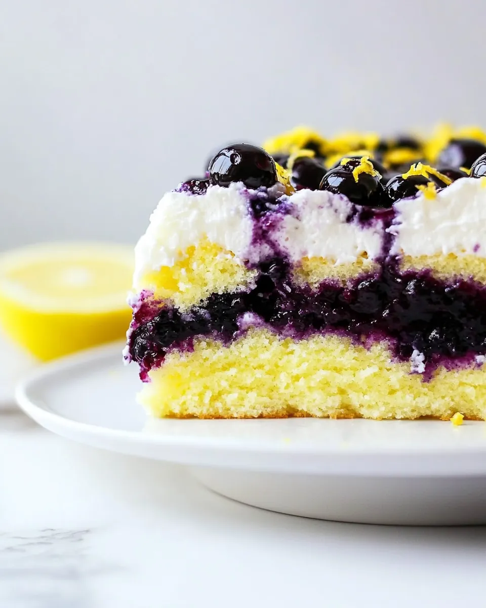 Homemade Lemon Blueberry Poke Cake photo