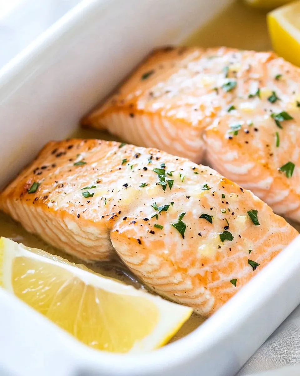 Classic Lemon Butter Baked Salmon image