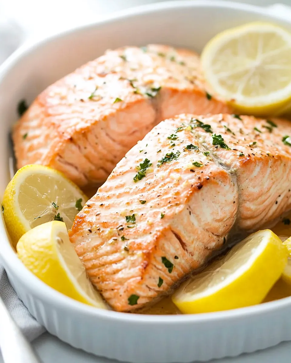 Delicious Lemon Butter Baked Salmon recipe image