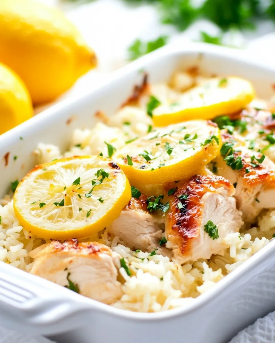 Classic Lemon Chicken and Rice Casserole dish photo