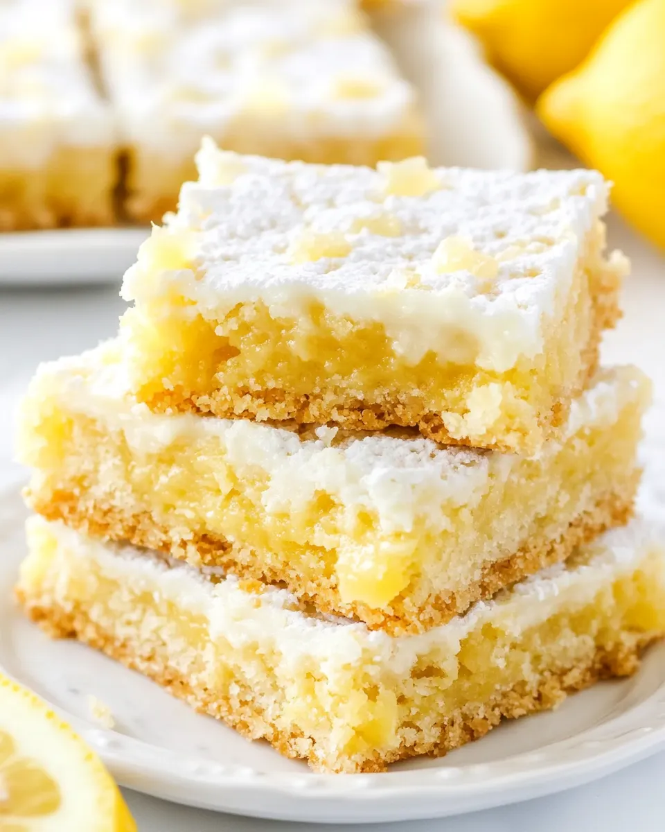 Easy Lemon Gooey Bars food shot