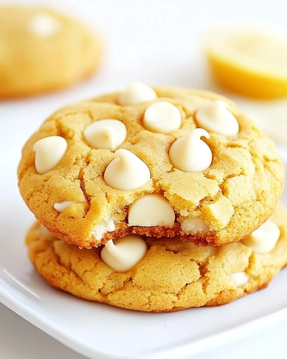 Delicious Lemon White Chocolate Chip Cookies Recipe plate image