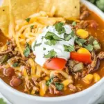 Homemade Loaded Beef Enchilada Soup photo