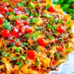 Homemade Loaded Beef Skillet Nachos photo