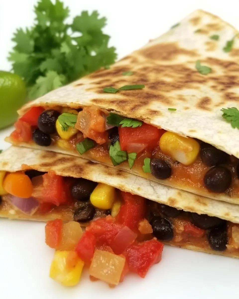 Classic Loaded Black Bean Quesadilla with Veggies image