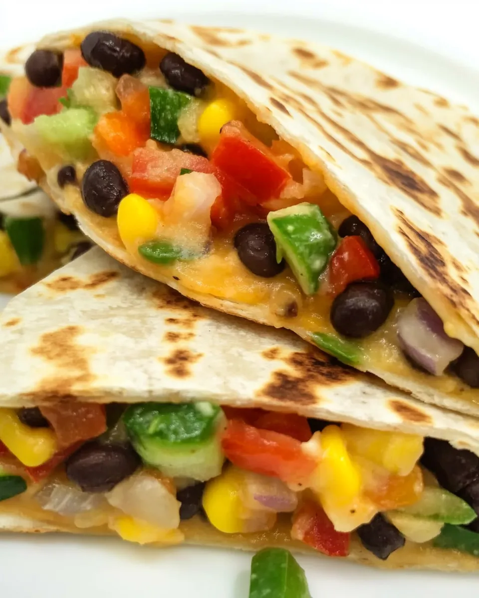 Easy Loaded Black Bean Quesadilla with Veggies recipe photo