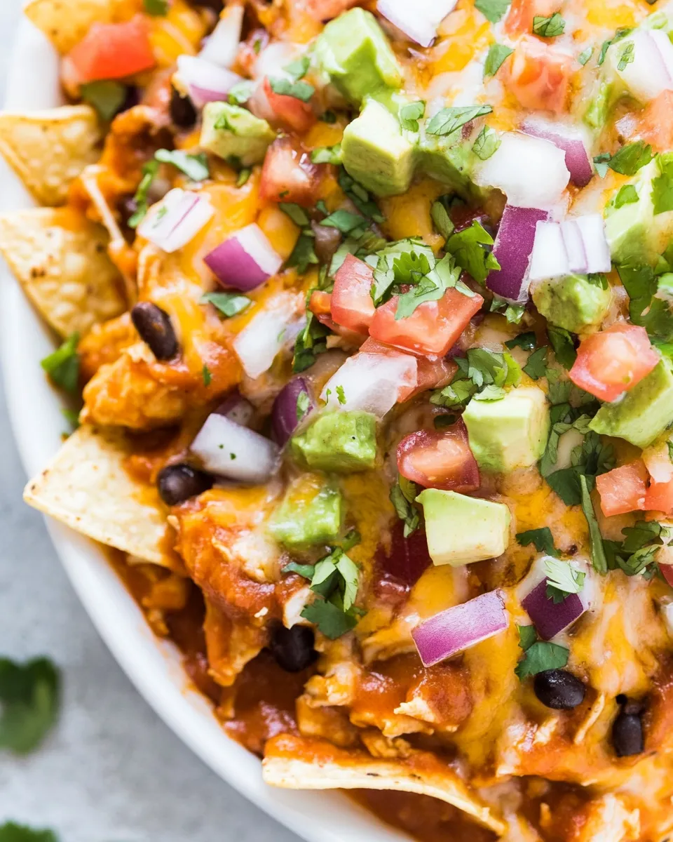 Ultimate Loaded Chicken Enchilada Nachos recipe photo