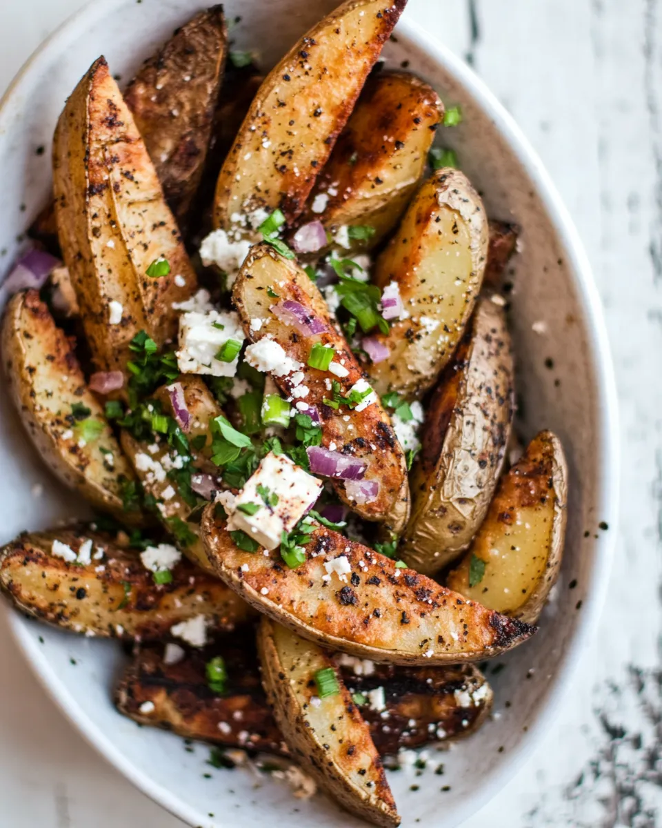 Homemade Loaded Greek Potato Wedges recipe photo