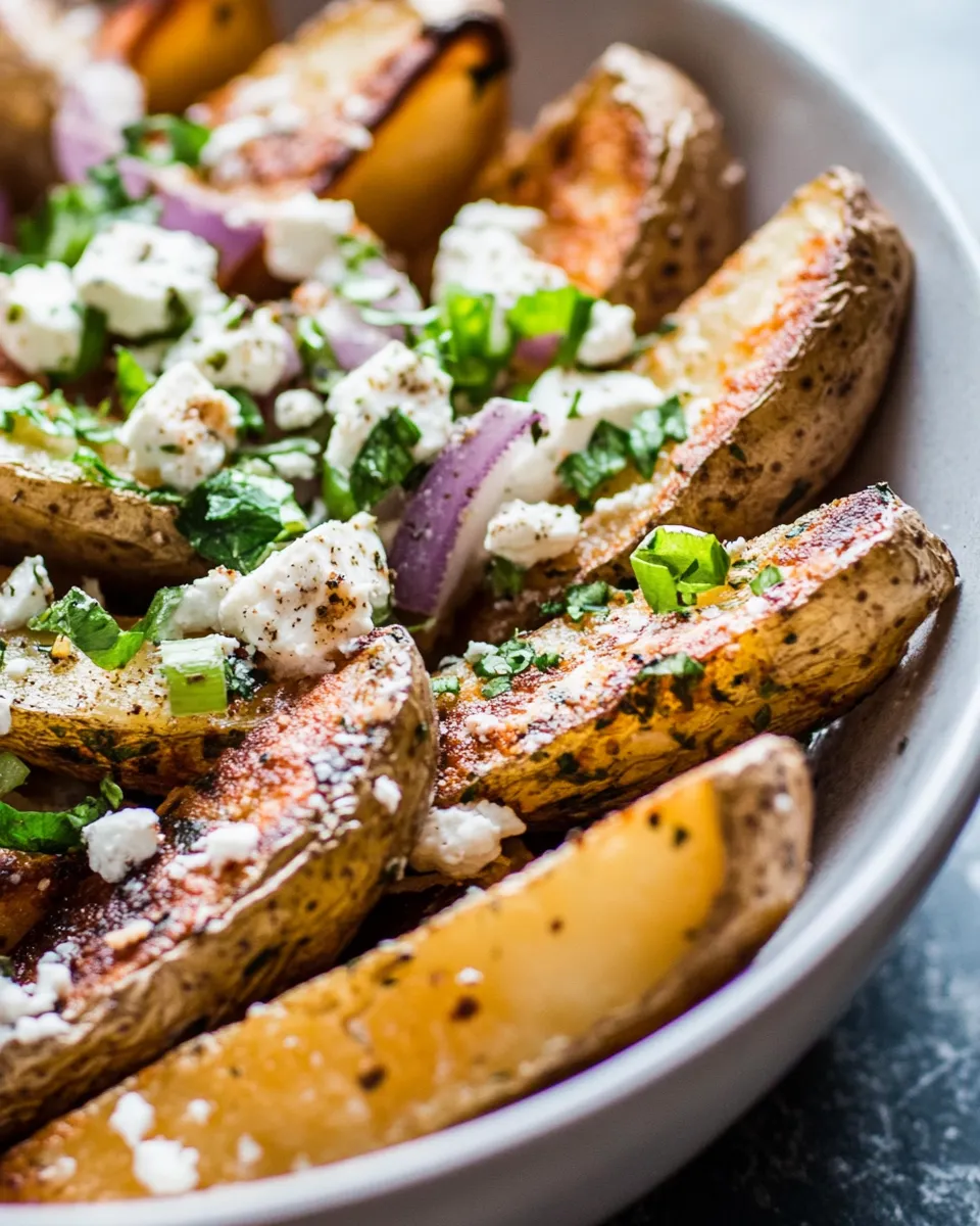 Delicious Loaded Greek Potato Wedges dish photo