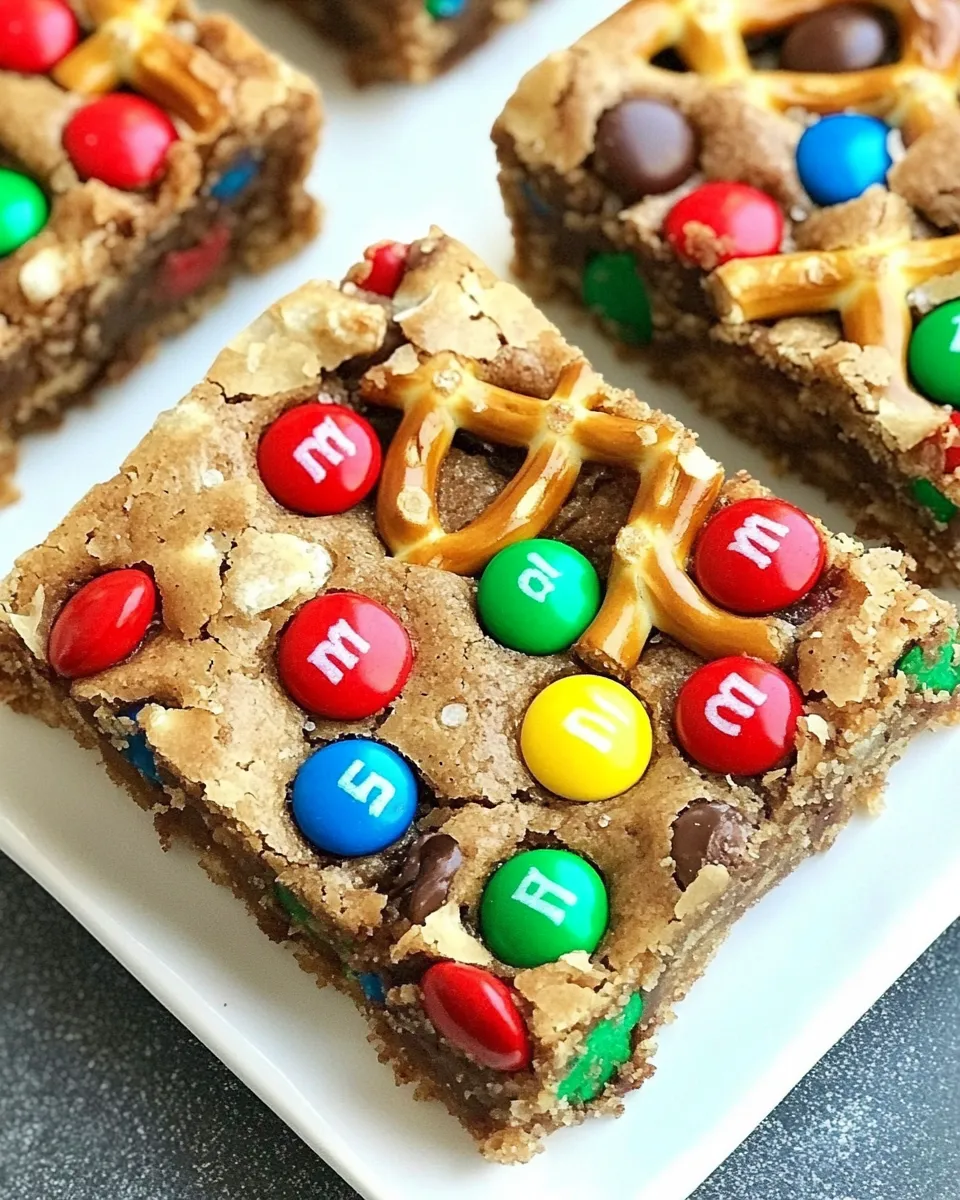 Classic M&M Pretzel Blondies image