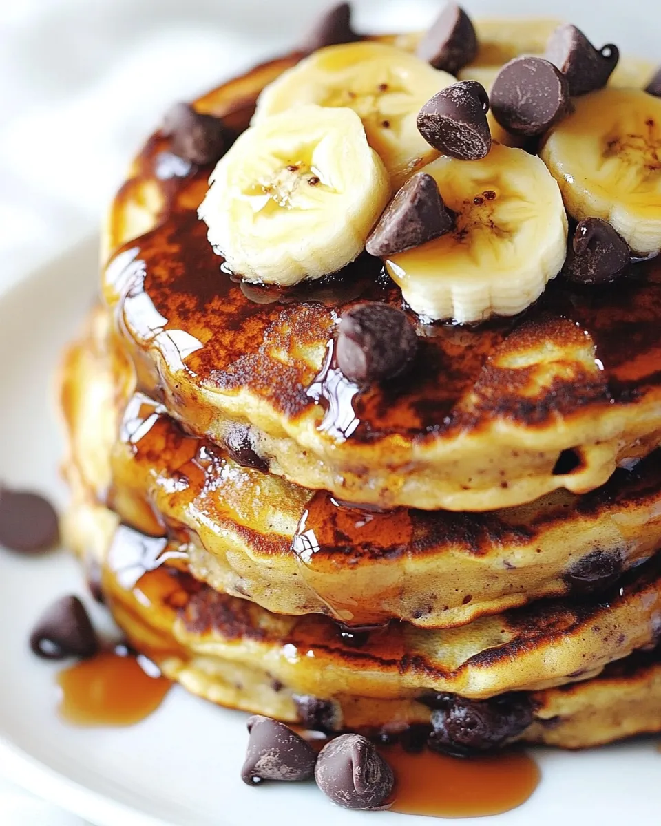 Homemade Malted Chocolate Chip Banana Pancakes photo